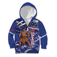 Samoa Independence Day Kid Hoodie 1962 Proud Samoan Warrior LT14 Zip Hoodie Blue - Polynesian Pride