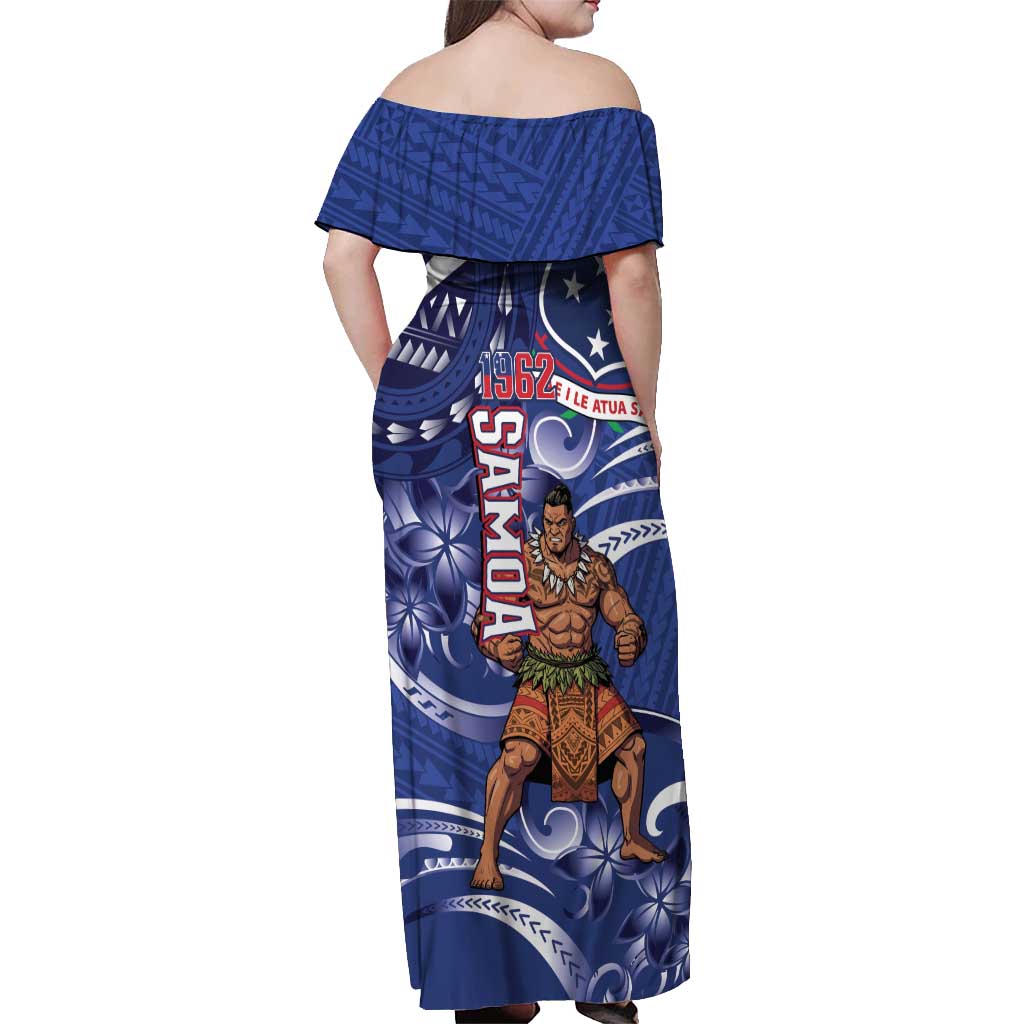 Samoa Independence Day Off Shoulder Maxi Dress 1962 Proud Samoan Warrior