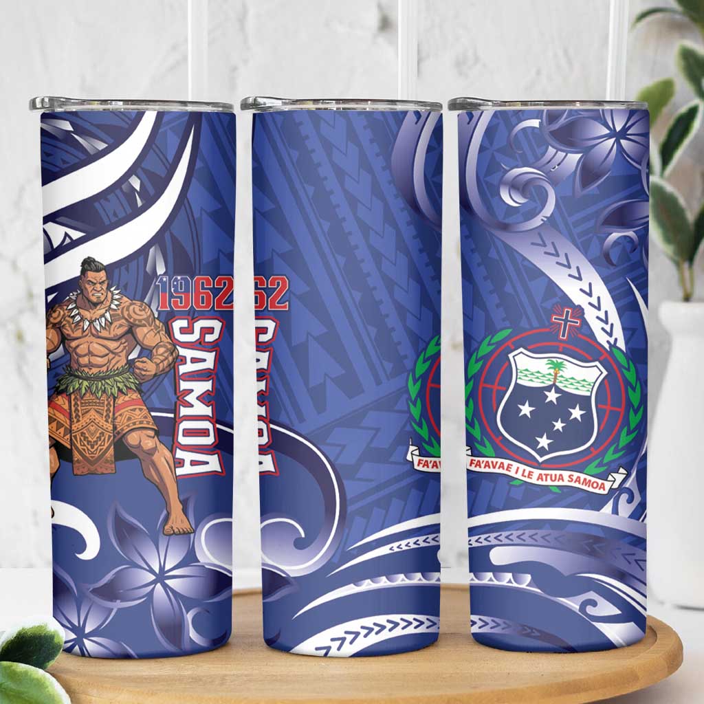 Samoa Independence Day Skinny Tumbler 1962 Proud Samoan Warrior