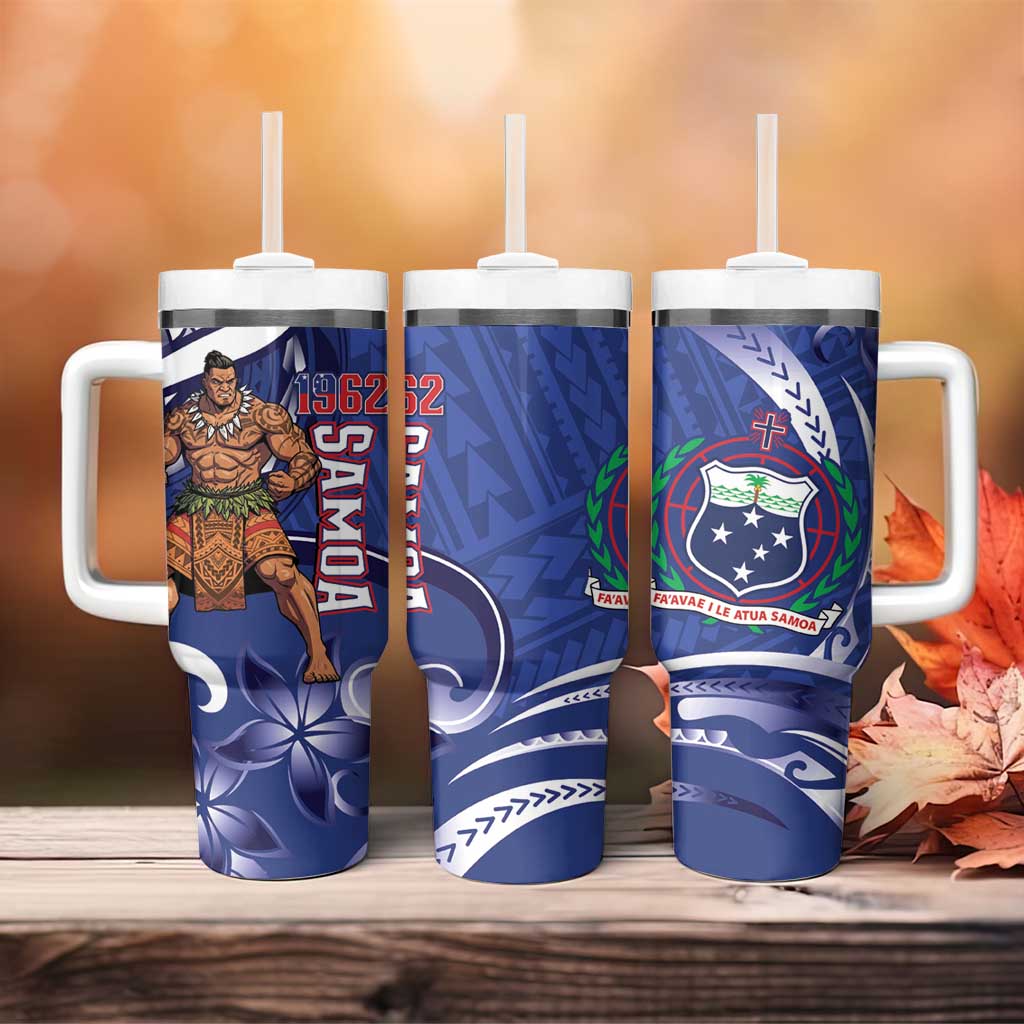 Samoa Independence Day Tumbler With Handle 1962 Proud Samoan Warrior
