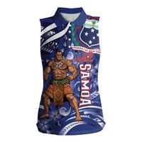 Samoa Independence Day Women Sleeveless Polo Shirt 1962 Proud Samoan Warrior LT14 Female Blue - Polynesian Pride