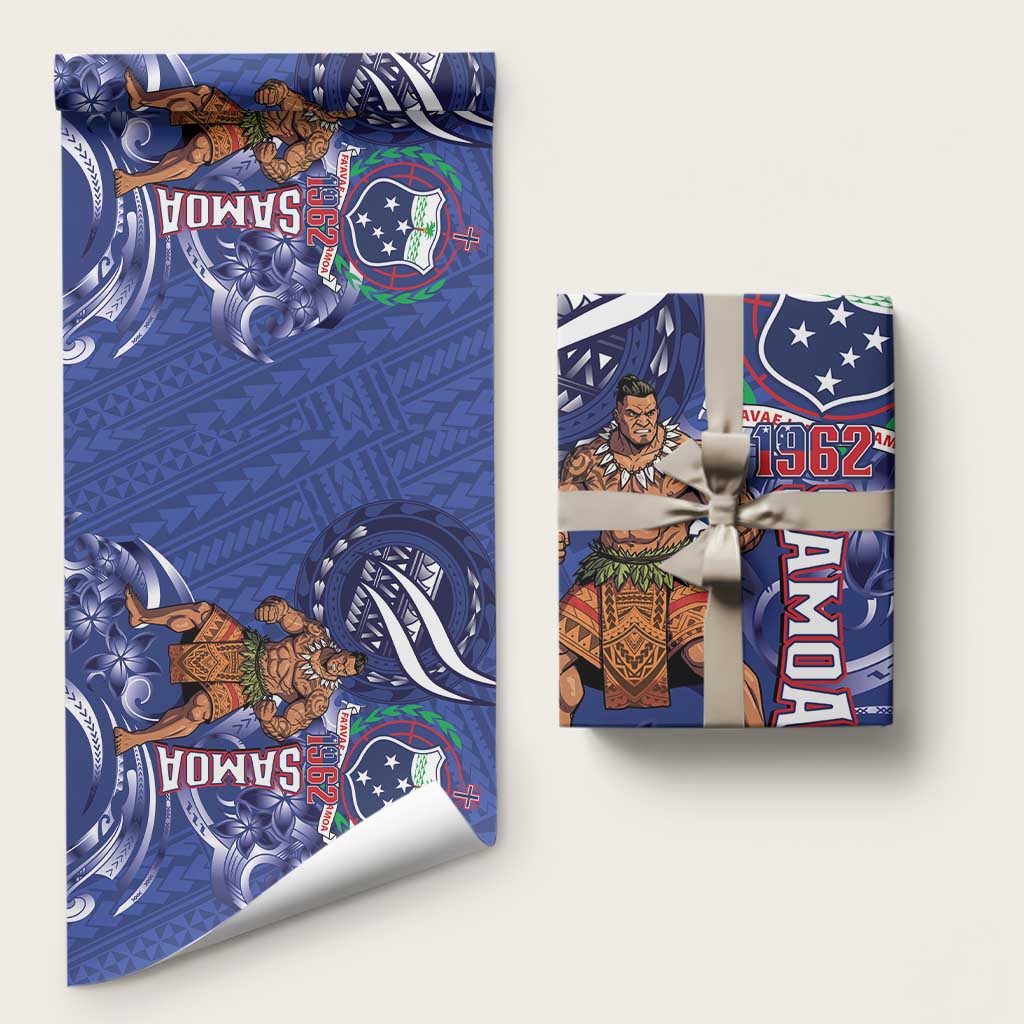 Samoa Independence Day Wrapping Paper 1962 Proud Samoan Warrior - Polynesian Pride