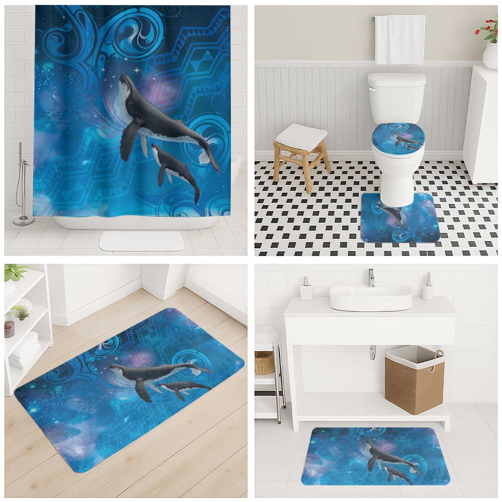 Paikea New Zealand Matariki Bathroom Set Humpback Whale Taniko Motifs Ocean Vibes