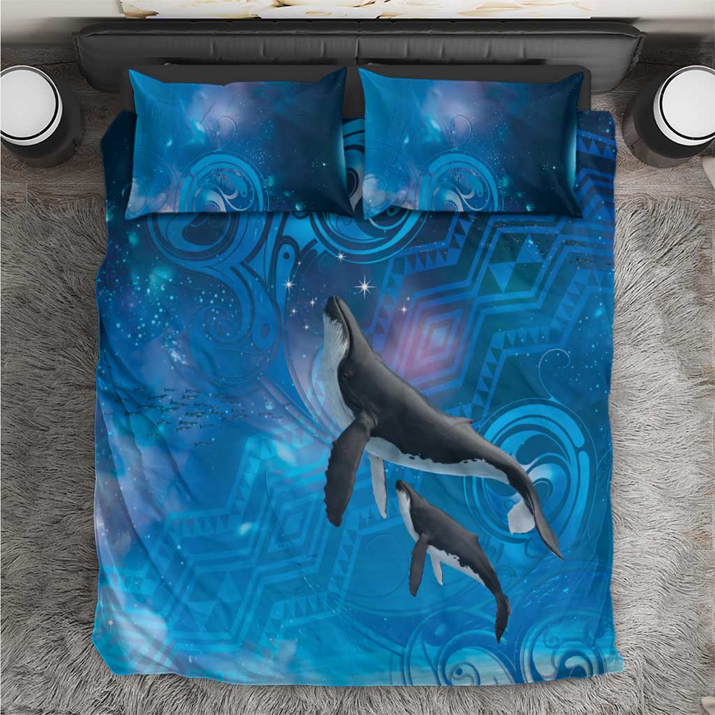 Paikea New Zealand Matariki Bedding Set Humpback Whale Taniko Motifs Ocean Vibes