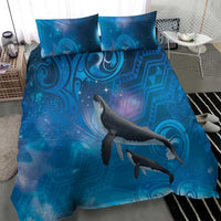 Paikea New Zealand Matariki Bedding Set Humpback Whale Taniko Motifs Ocean Vibes