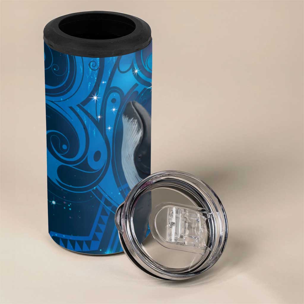 Paikea New Zealand Matariki 4 in 1 Can Cooler Tumbler Humpback Whale Taniko Motifs Ocean Vibes