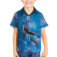 Paikea New Zealand Matariki Family Matching Puletasi and Hawaiian Shirt Humpback Whale Taniko Motifs Ocean Vibes