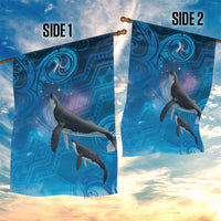 Paikea New Zealand Matariki Garden Flag Humpback Whale Taniko Motifs Ocean Vibes LT14 - Polynesian Pride