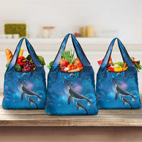 Paikea New Zealand Matariki Grocery Bag Humpback Whale Taniko Motifs Ocean Vibes