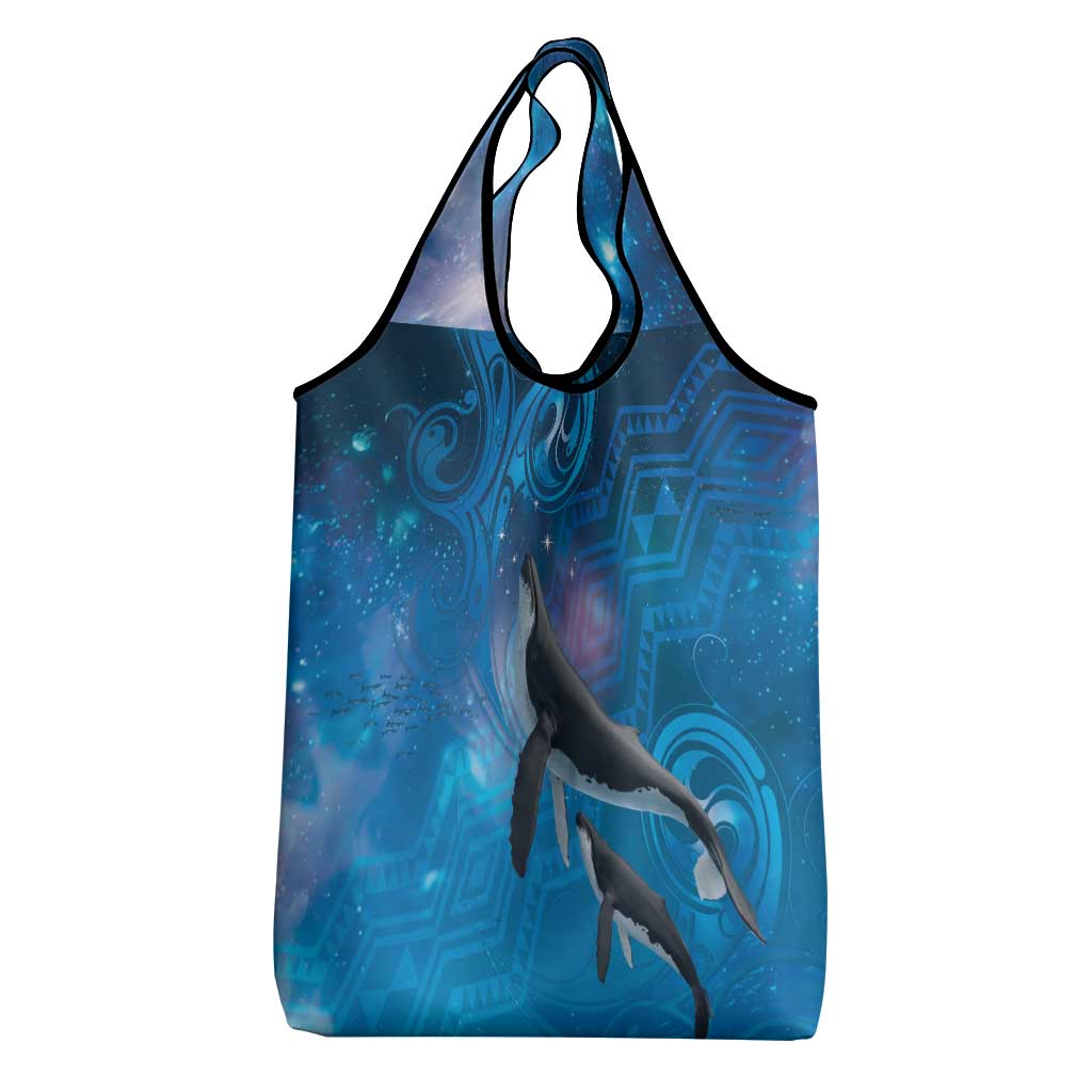 Paikea New Zealand Matariki Grocery Bag Humpback Whale Taniko Motifs Ocean Vibes