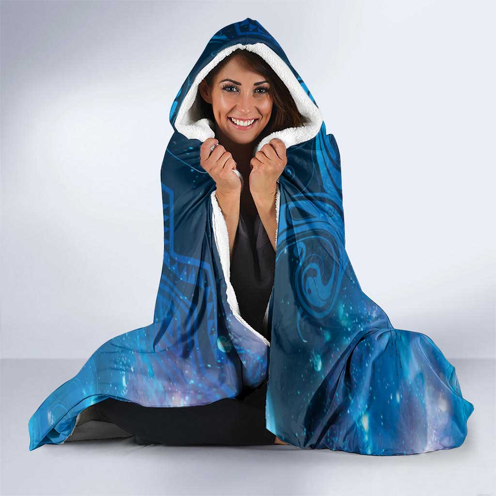 Paikea New Zealand Matariki Hooded Blanket Humpback Whale Taniko Motifs Ocean Vibes LT14 - Polynesian Pride
