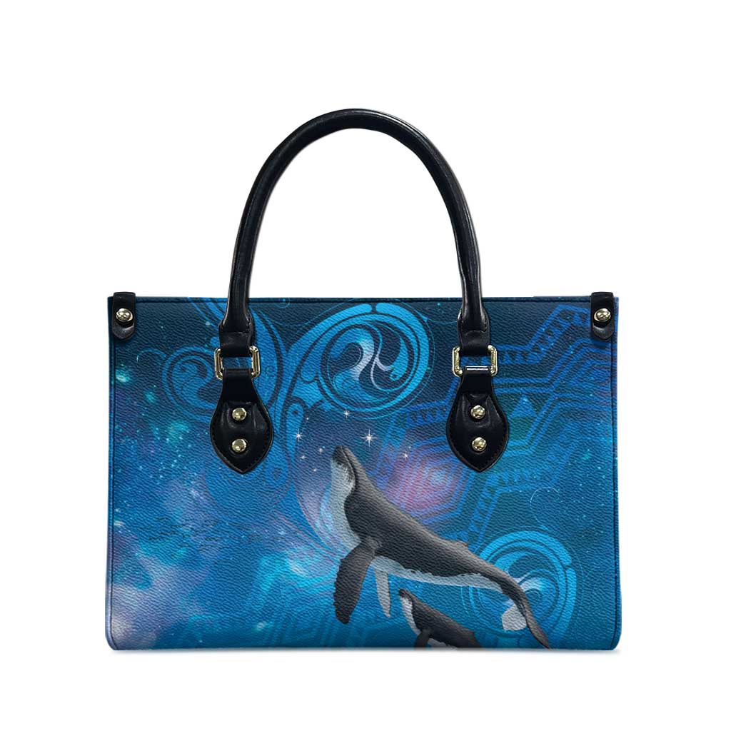 Paikea New Zealand Matariki Leather Bag Humpback Whale Taniko Motifs Ocean Vibes