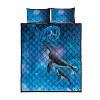Paikea New Zealand Matariki Quilt Bed Set Humpback Whale Taniko Motifs Ocean Vibes