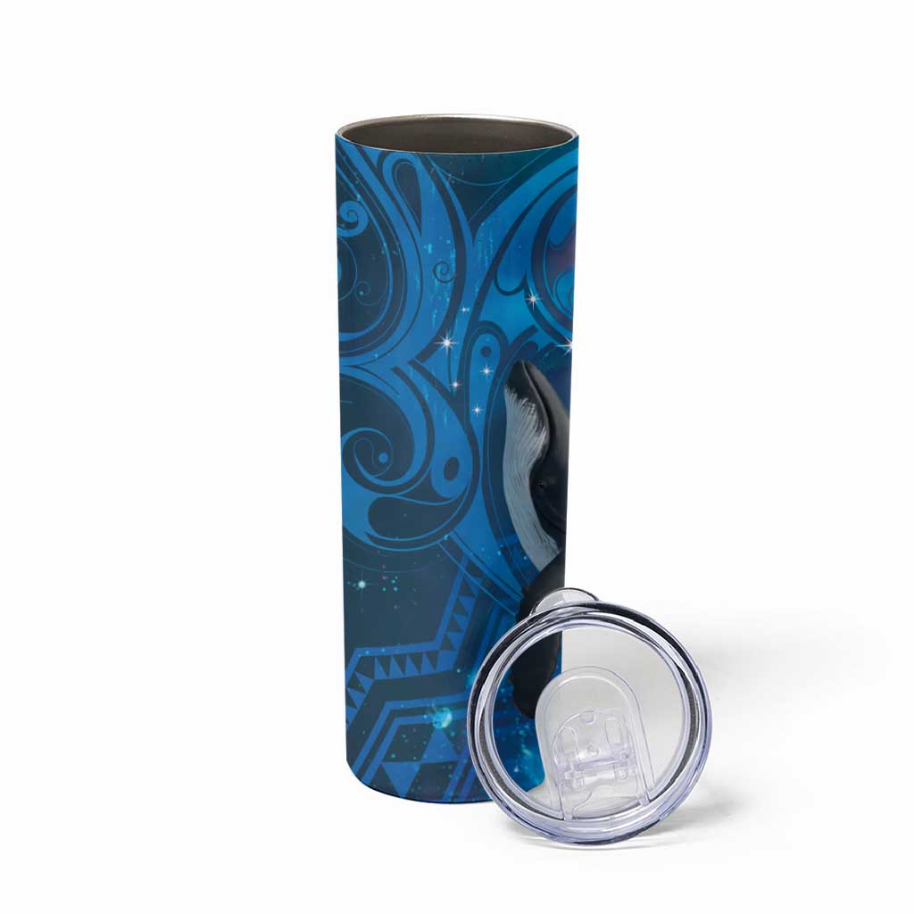 Paikea New Zealand Matariki Skinny Tumbler Humpback Whale Taniko Motifs Ocean Vibes
