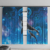 Paikea New Zealand Matariki Window Curtain Humpback Whale Taniko Motifs Ocean Vibes