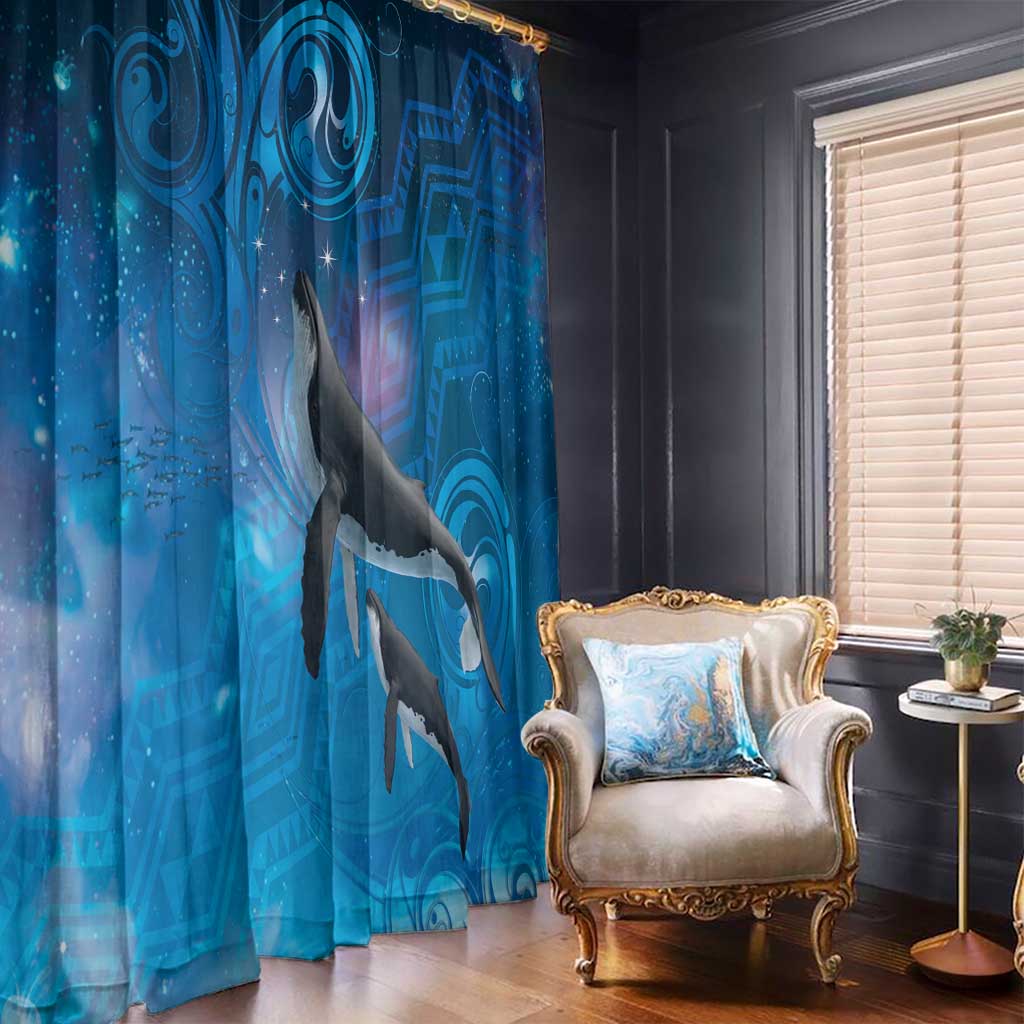 Paikea New Zealand Matariki Window Curtain Humpback Whale Taniko Motifs Ocean Vibes