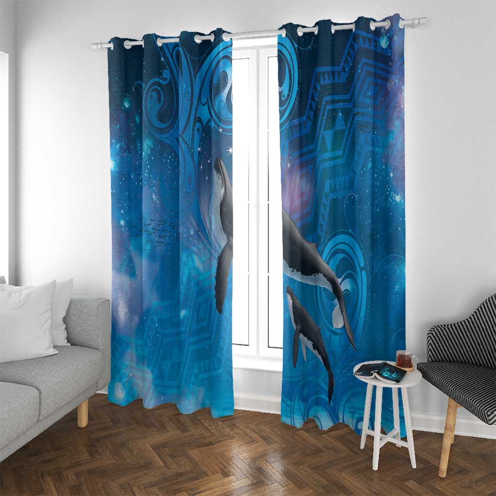 Paikea New Zealand Matariki Window Curtain Humpback Whale Taniko Motifs Ocean Vibes