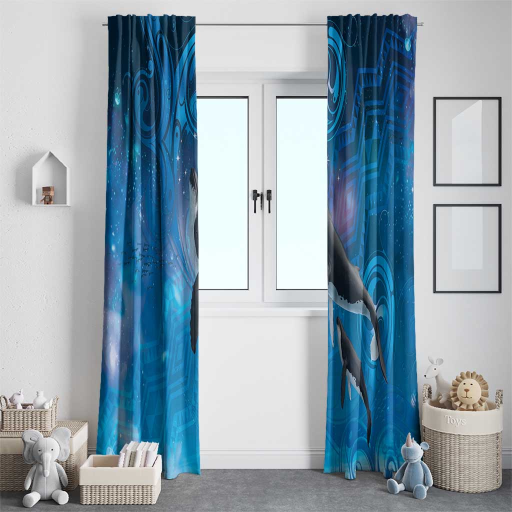 Paikea New Zealand Matariki Window Curtain Humpback Whale Taniko Motifs Ocean Vibes