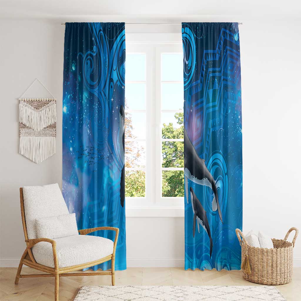 Paikea New Zealand Matariki Window Curtain Humpback Whale Taniko Motifs Ocean Vibes