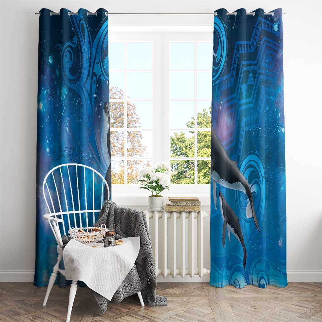 Paikea New Zealand Matariki Window Curtain Humpback Whale Taniko Motifs Ocean Vibes