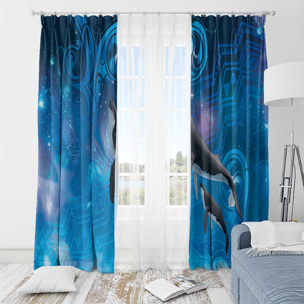 Paikea New Zealand Matariki Window Curtain Humpback Whale Taniko Motifs Ocean Vibes