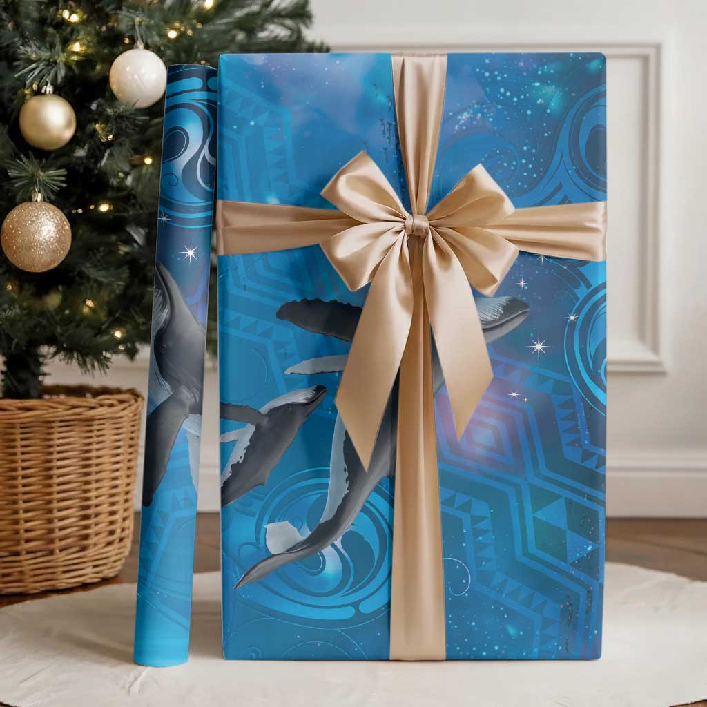 Paikea New Zealand Matariki Wrapping Paper Humpback Whale Taniko Motifs Ocean Vibes