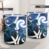 Piwakawaka New Zealand Matariki Laundry Basket Maori New Year Silver Fern Blue Galaxy LT14 - Polynesian Pride