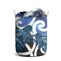Piwakawaka New Zealand Matariki Laundry Basket Maori New Year Silver Fern Blue Galaxy LT14 - Polynesian Pride