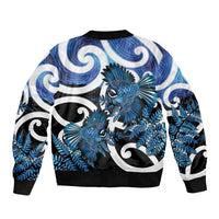 Piwakawaka New Zealand Matariki Bomber Jacket Maori New Year Silver Fern Blue Galaxy LT14 - Polynesian Pride
