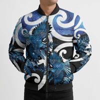 Piwakawaka New Zealand Matariki Bomber Puffer Jacket Maori New Year Silver Fern Blue Galaxy LT14 - Polynesian Pride