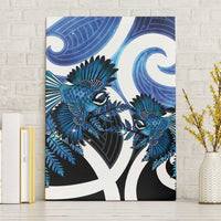 Piwakawaka New Zealand Matariki Canvas Wall Art Maori New Year Silver Fern Blue Galaxy