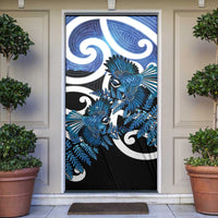 Piwakawaka New Zealand Matariki Door Cover Maori New Year Silver Fern Blue Galaxy