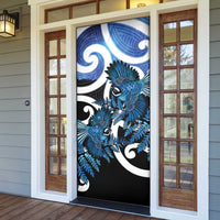 Piwakawaka New Zealand Matariki Door Cover Maori New Year Silver Fern Blue Galaxy