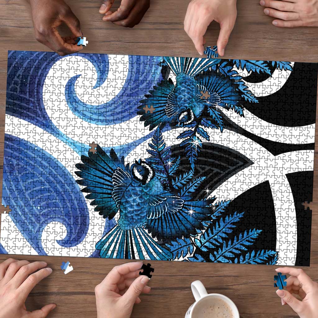 Piwakawaka New Zealand Matariki Puzzle Maori New Year Silver Fern Blue Galaxy