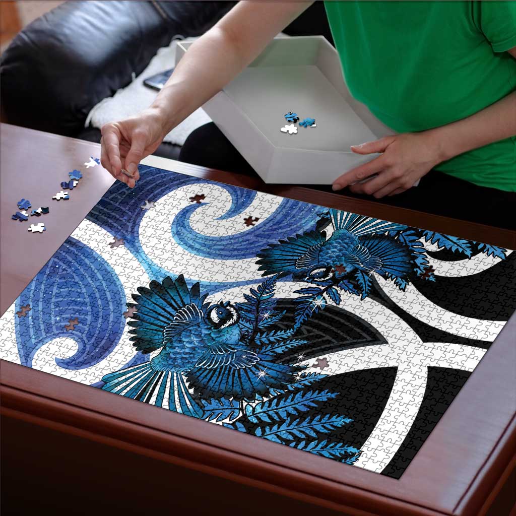 Piwakawaka New Zealand Matariki Puzzle Maori New Year Silver Fern Blue Galaxy