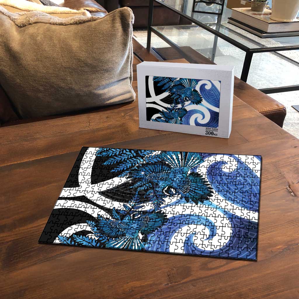 Piwakawaka New Zealand Matariki Puzzle Maori New Year Silver Fern Blue Galaxy