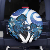 Piwakawaka New Zealand Matariki Spare Tire Cover Maori New Year Silver Fern Blue Galaxy LT14 No hole Blue - Polynesian Pride