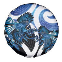 Piwakawaka New Zealand Matariki Spare Tire Cover Maori New Year Silver Fern Blue Galaxy LT14 - Polynesian Pride