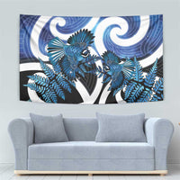 Piwakawaka New Zealand Matariki Tapestry Maori New Year Silver Fern Blue Galaxy LT14 - Polynesian Pride