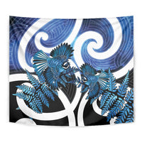 Piwakawaka New Zealand Matariki Tapestry Maori New Year Silver Fern Blue Galaxy LT14 - Polynesian Pride