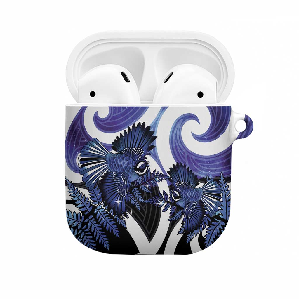 Piwakawaka New Zealand Matariki AirPods Case Maori New Year Silver Fern Purple Galaxy