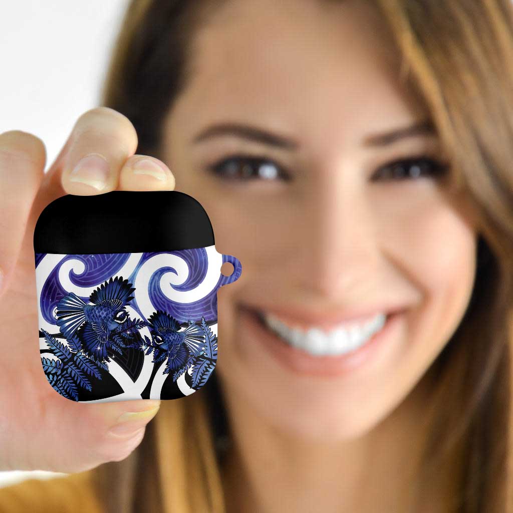 Piwakawaka New Zealand Matariki AirPods Case Maori New Year Silver Fern Purple Galaxy
