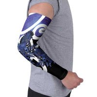 Piwakawaka New Zealand Matariki Arm Sleeves Maori New Year Silver Fern Purple Galaxy LT14 - Polynesian Pride