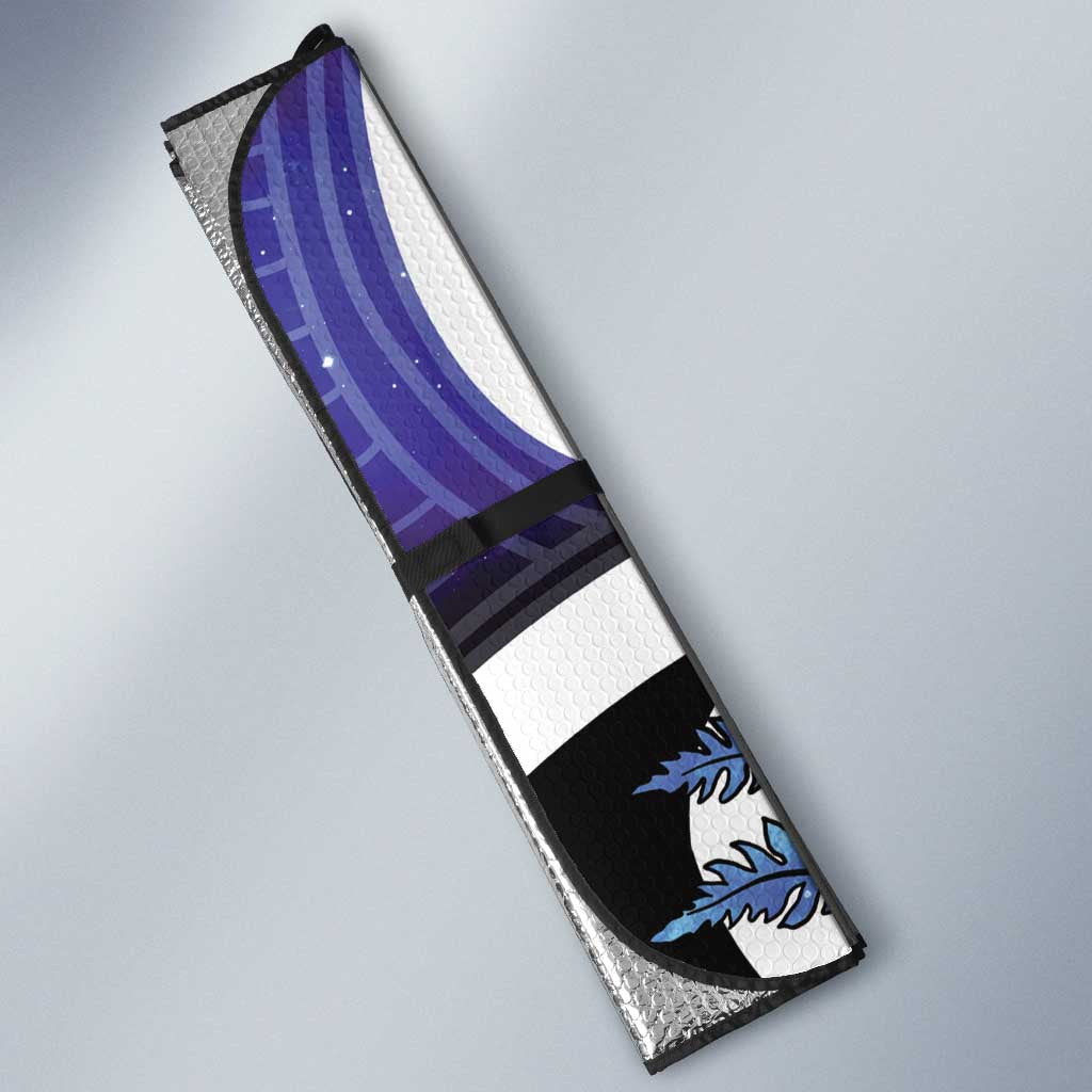 Piwakawaka New Zealand Matariki Auto Sun Shade Maori New Year Silver Fern Purple Galaxy
