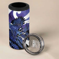 Piwakawaka New Zealand Matariki 4 in 1 Can Cooler Tumbler Maori New Year Silver Fern Purple Galaxy