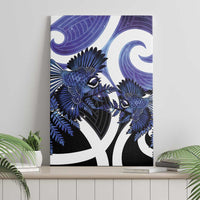 Piwakawaka New Zealand Matariki Canvas Wall Art Maori New Year Silver Fern Purple Galaxy