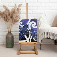 Piwakawaka New Zealand Matariki Canvas Wall Art Maori New Year Silver Fern Purple Galaxy