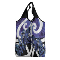 Piwakawaka New Zealand Matariki Grocery Bag Maori New Year Silver Fern Purple Galaxy