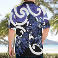 Piwakawaka New Zealand Matariki Hawaiian Shirt Maori New Year Silver Fern Purple Galaxy
