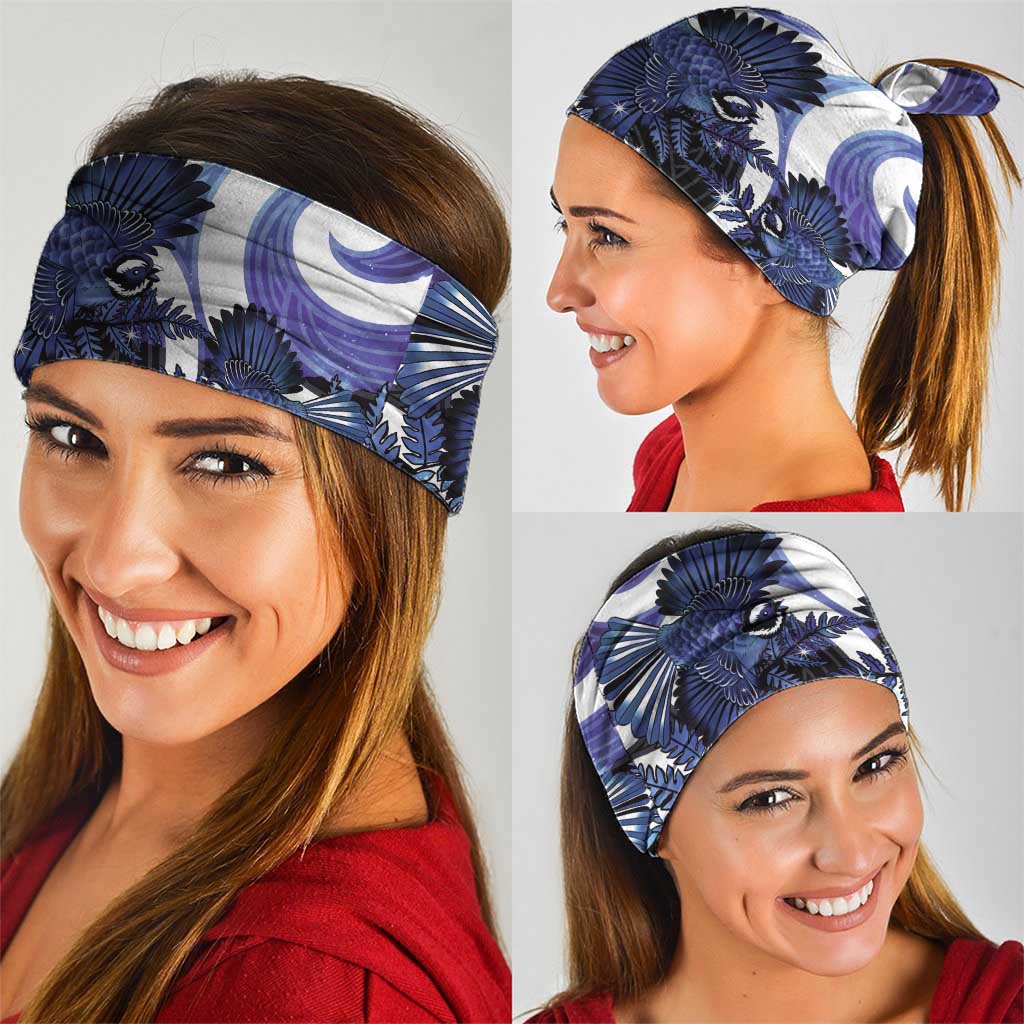 Piwakawaka New Zealand Matariki Neck Gaiter Maori New Year Silver Fern Purple Galaxy